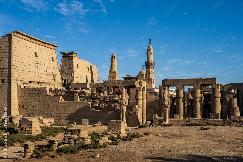 Fototapeta premium Ancient statues and columns at Luxor Temple complex