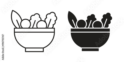 Salad icon vector pictogram pack. icon vector template