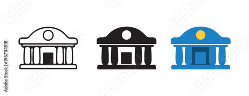 Classical Dome Building Icon Vector Set
