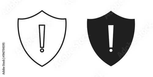 Shield exclamation icon vector pictogram pack. icon vector template