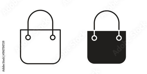 Shopping bag icon vector pictogram pack. icon vector template