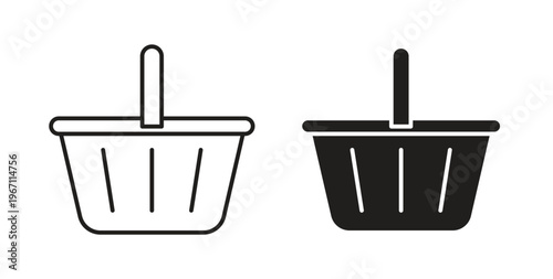 Shopping basket icon vector pictogram pack. icon vector template