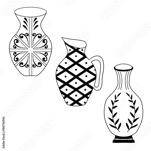 illustration icon set of vase