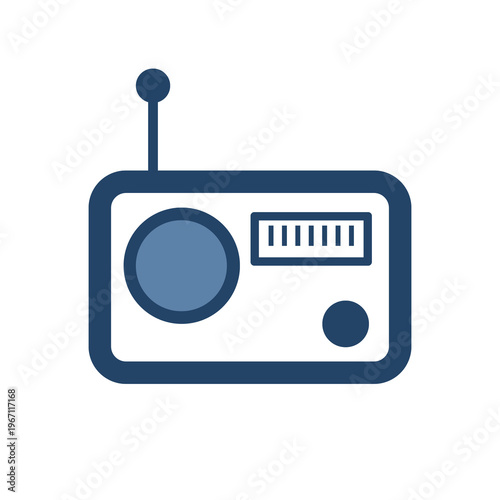 radio icon on square internet button