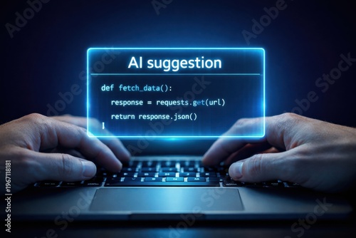 Artificial intelligence coding assistance with software development automation and AI suggestion interface