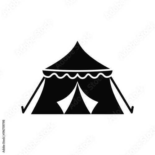 Black silhouette of a circus tent vector