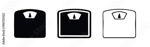 Body Weight Scale Icon Collection with Solid and Outline Variations