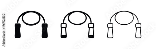 Cardio Jump Rope Fitness Icons in Solid and Outline Styles