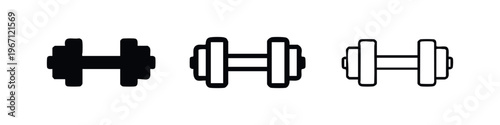 Weight Dumbbell Icons Set for Strength Training. Fitness Gym Equipment Vector Symbols.