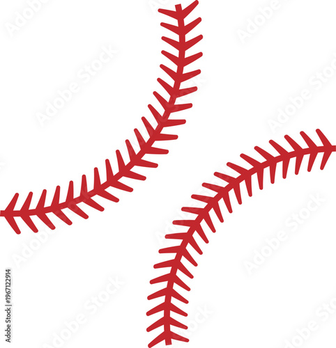 Baseball stitches creative red element