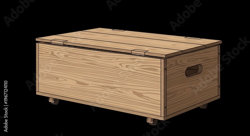 Vintage Wooden Toy Chest with Lid and Wheels - Rustic Storage Solution for Home and Playroom