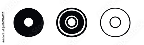 Abstract concentric circles target or bullseye icon set