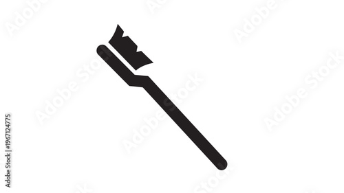 Toothbrush silhouette icon with a modern, minimalist design, perfect for dental hygiene and health-related concepts.