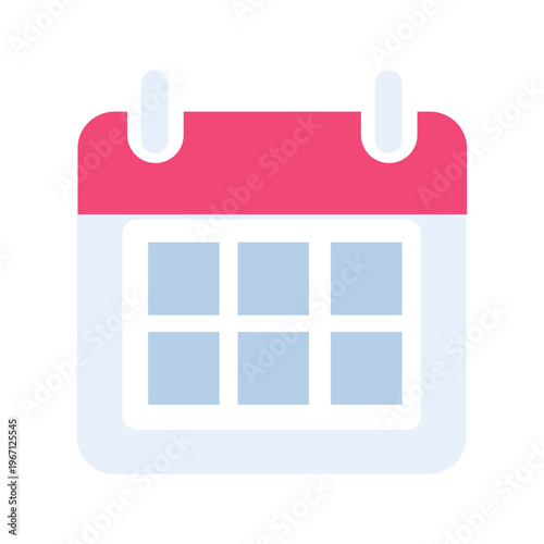 Minimal calendar icon illustration with simple flat design isolated on light background