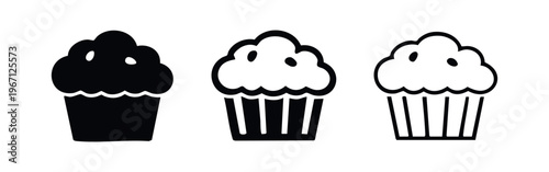 Sweet Cupcake Icons Collection - Delicious Muffin or Dessert Symbols in Vector Format