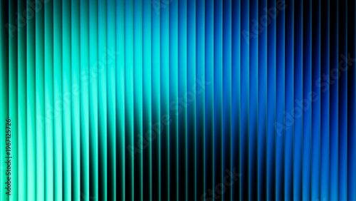 Futuristic neon fractal glass background with vibrant blue wavy gradients. Vibrant blue neon gradient background shaped by ribbed fractal glass for modern digital projects and visual design. Vector