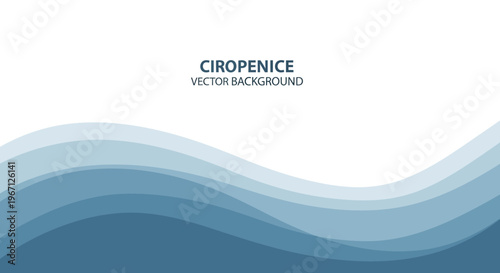 Blue wave, abstract background, vector design, business template