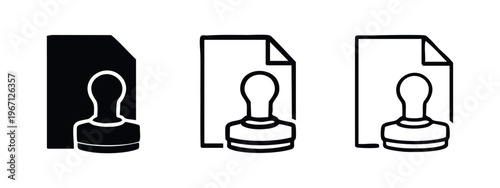 User document icon set. Profile record, identity management, and official paper concept.