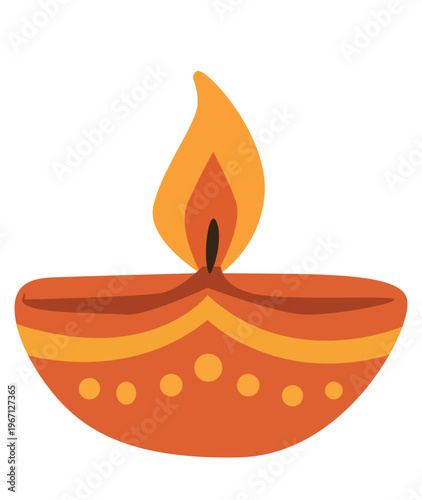Dev Deepavali, Karthigai Deepam, Navratri traditional diya oil lamp symbolizing light and celebration in Indian festivals, flat style illustration.