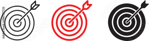 Target and Arrow UI Icons with Clean Vector Design