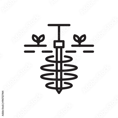 Soil moisture probe icon symbolizing smart irrigation tech, representing sub-surface sensing hardware, volumetric water content tools, agronomy data systems, and sustainable soil management equipment.