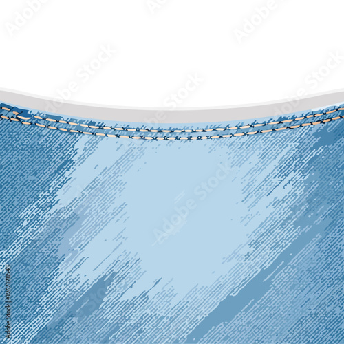 Abstract denim texture with decorative stitching for background design