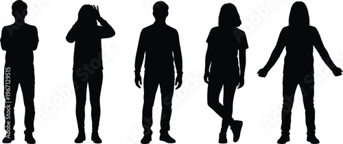 Black silhouette of a female golfer in a cap swinging a golf club after hitting a ball, isolated on white