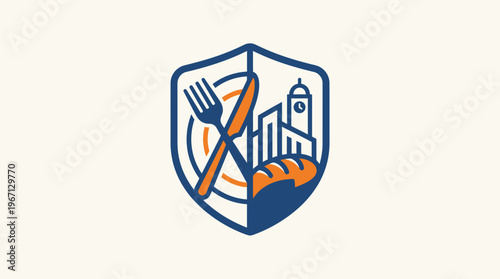 Community Food Bank Logo with Iconic Elements