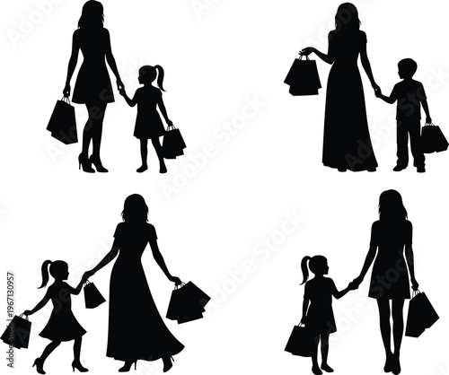 Black silhouettes set of diverse people standing in casual poses, including men and women with crossed arms and relaxed positions