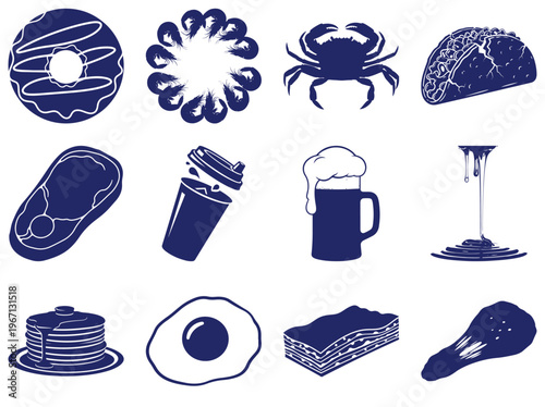 Blue Food and Drink donuts sushi crab