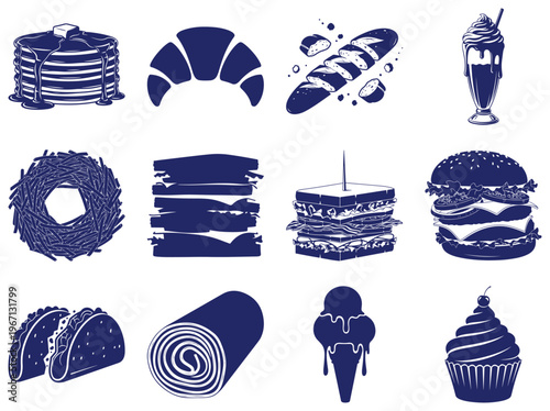 Blue food on white background isolated cutout 2