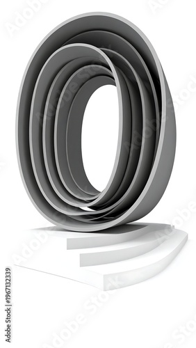 A gray 3D capital letter 