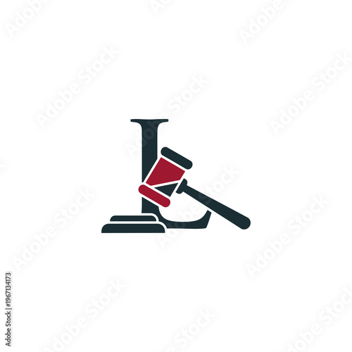 Letter L with Gavel Logo Design for Legal and Justice Concepts.