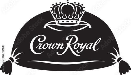 Black Crown Royal with crown and tassels white
