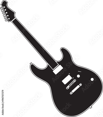 Black electric guitar musical instrument guitar body