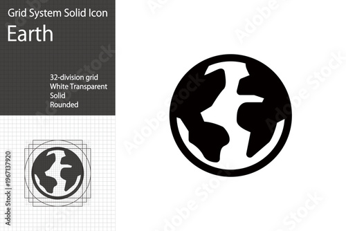 Earth and globe icons, simple Earth logo