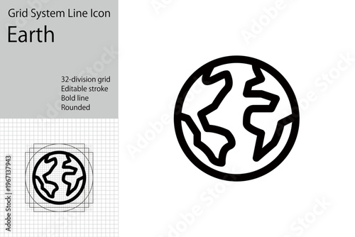 Earth and globe icons, simple Earth logo