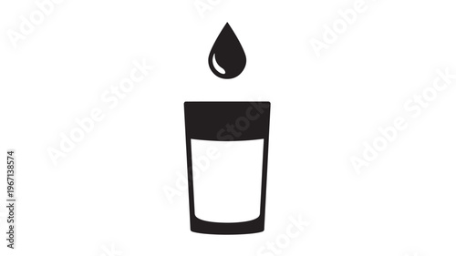 Glass shot with a drop of liquid falling into it, representing alcohol or a beverage. featuring drink, pouring, bar with pub and nightclub elements