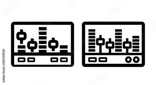 Audio mixer and equalizer icons