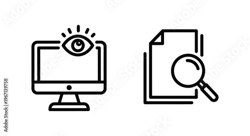 Screen views and page views icons with web analytics with page analysis with website analysis with data analysis with content analysis with web traffic with online tracking with digital analytics