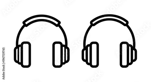 Two pairs of minimalist headphones icon