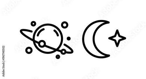 Planet and moon icons