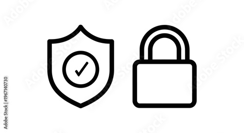 Ssl certificate and https protocol security line icons