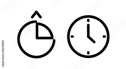 Time measurement and speed increase icon set