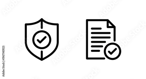 Trusted seller and verified seller e-commerce security line icons with e commerce