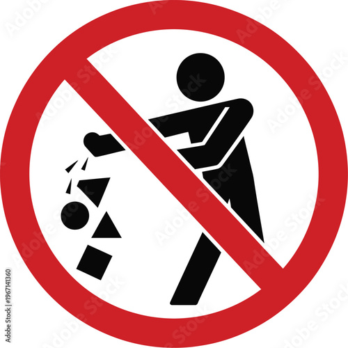 Do not littering sign featuring no littering sign symbol with keep clean message in clear warning design for public awareness and environmental protection