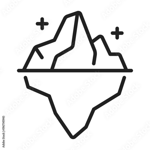Iceberg floating line icon