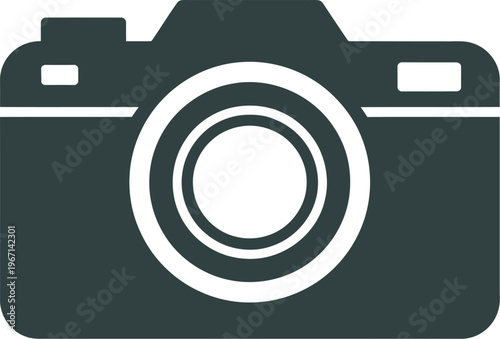 Retro Camera Icon Vector Graphic - Classic Photography Symbol