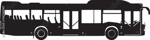 Black silhouette of a city bus vehicle