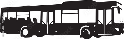 Black silhouette of a city bus vehicle